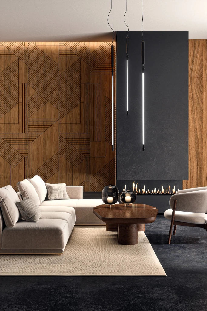 Lamele ścienne w salonie